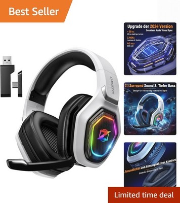 2.4GHz Wireless Gaming Headset for PC, Ps5, Ps4 - Lossless Audio USB & Type-C...