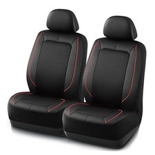Front Red Car Seat Cover - Pinping Leather Mesh Seat Cover for Cars