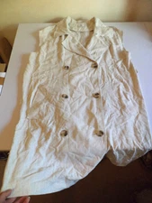 TU women's oversized size 10 button shift shirt dress sleeveless linen tunic