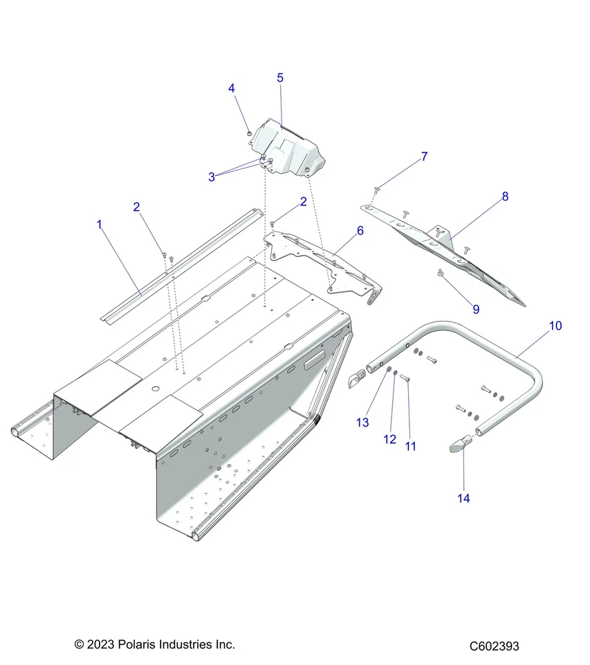 Polaris Rear Bumper, for Snowmobile Models, Genuine OEM - 2634228-309 - Image 2 of 2
