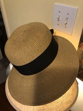 Wide Brim Black Ribbon Scala Women s One Size Paper Straw Hat with Bow