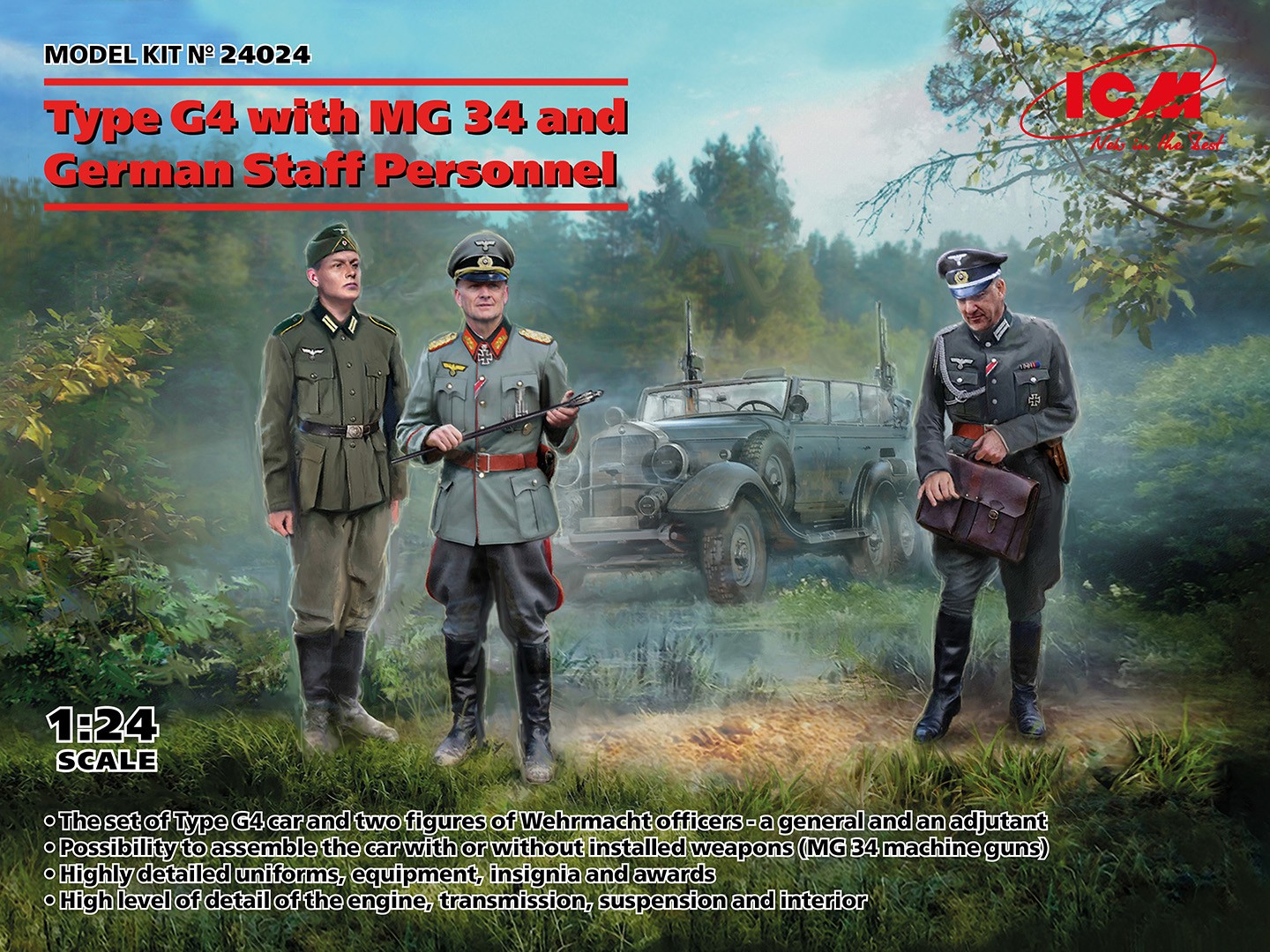 ICM24024 - ICM 1:24 - Type G4 & MG34 and German Staff Personnel