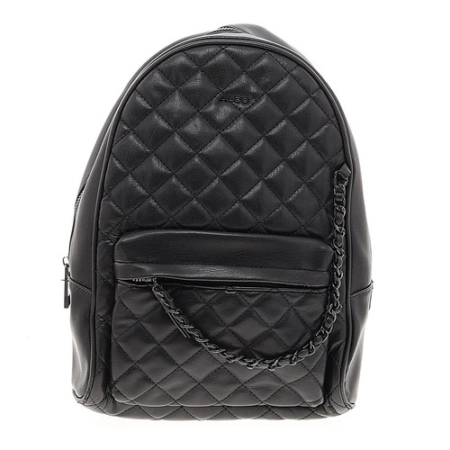 ALDO Women's Galilinia Backpack in black quilted vegan leather chain bag