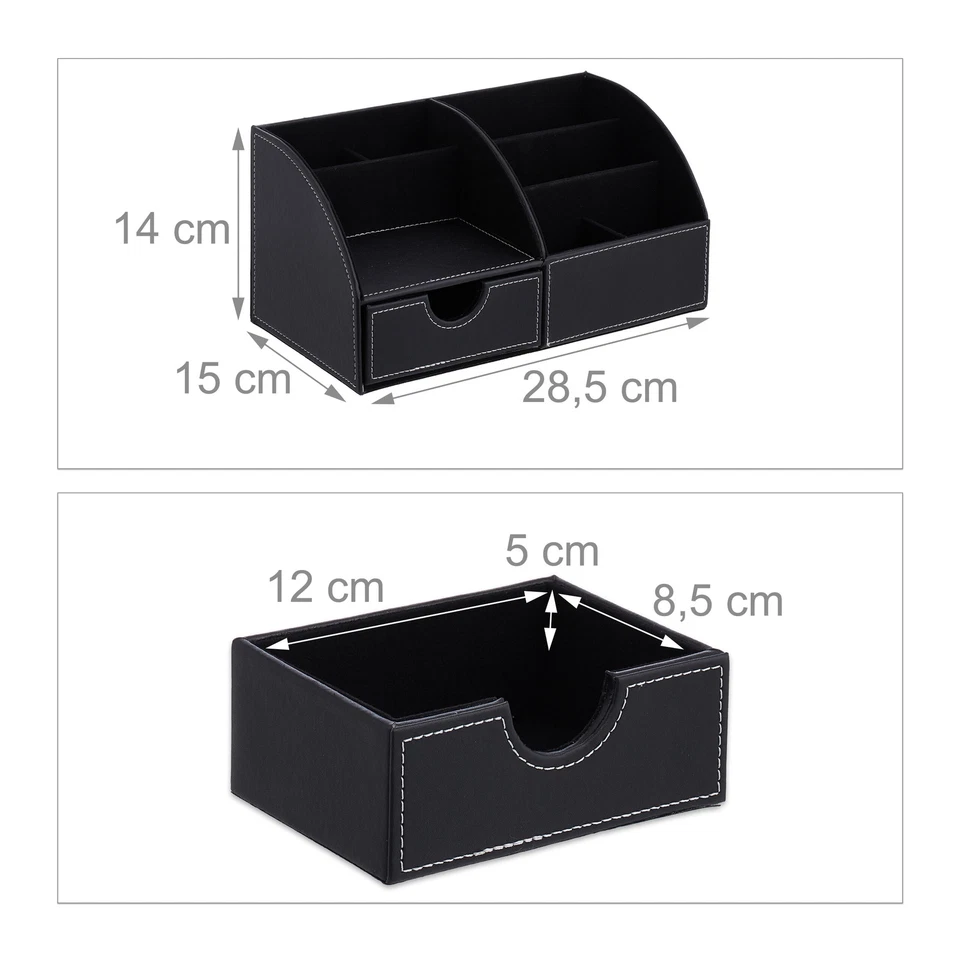 Schreibtisch Organizer Stifte Tisch Organizer schwarz Stiftehalter Büro Ordnung - Bild 4 von 4