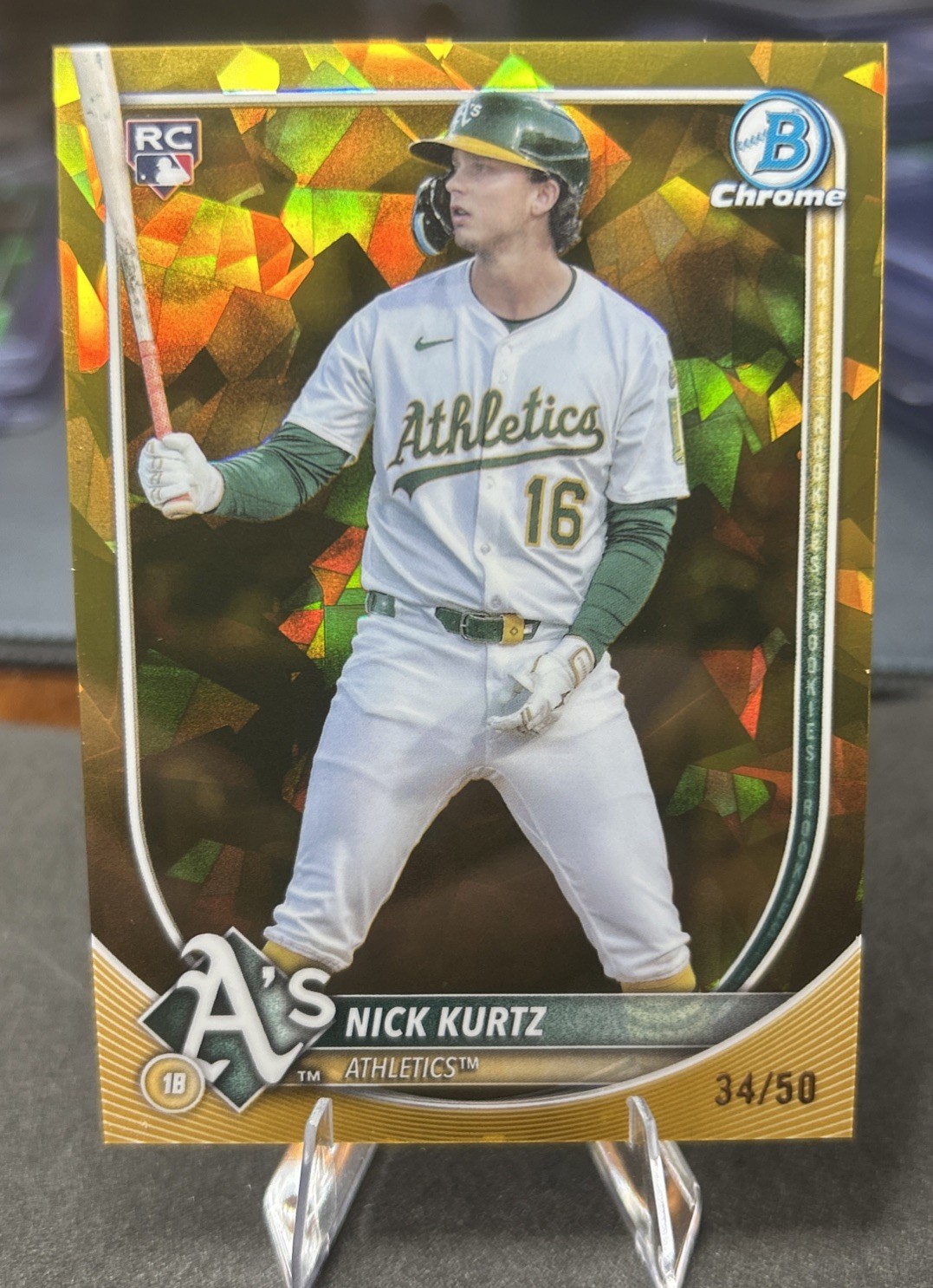 2025 Bowman Chrome Sapphire, Nick Kurtz #93 Gold Refractor /50