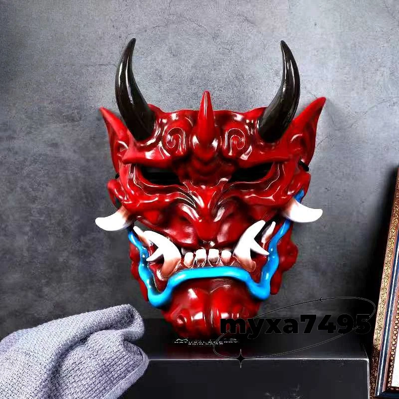 Japanese Prajna Mask Demon Oni Samurai Cosplay Hannya Noh Kabuki Devil Halloween - Image 2 of 4