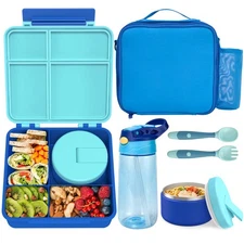 Kids Bento Lunch Box with 8oz Soup Thermo, Water Bottle, Kids Leakproof Lunch...