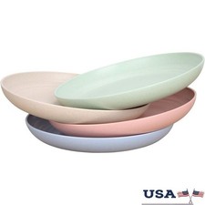 Unbreakable Wheat Straw Plates Eco-friendly Microwave Safe Reusable Dinnerware