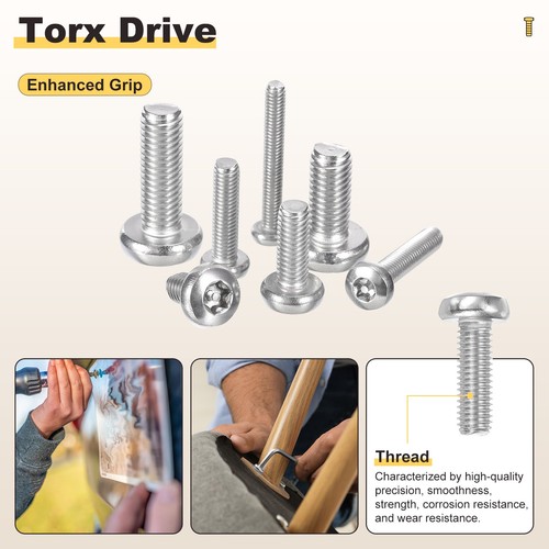Linsenkopf Torxschraube (M8-1,25x30mm) 15 Stück, 304 Edelstahl, silberfarben - Bild 5 von 7