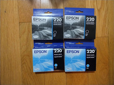 2023-28 GENUINE LOT EPSON 220 BLACK CYAN INK EXPRESSION XP-320 WORKFORCE WF-2760
