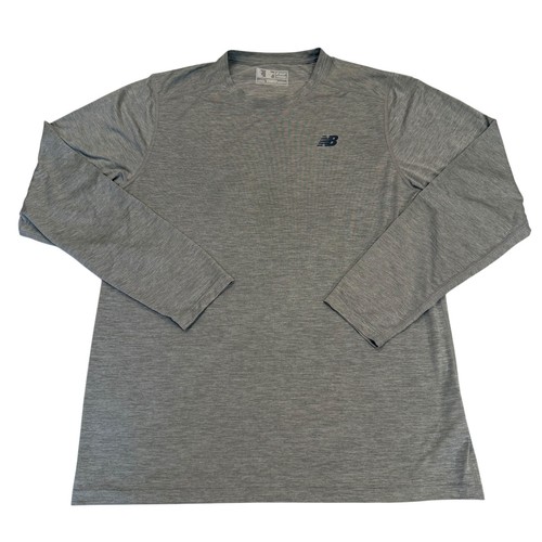 New Balance Mens NB Dry Long Sleeve Performance Shirt Gray Large Heathered L