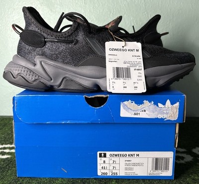 US Men s 8/Women s 9 - Adidas Ozweego Knit  Core Black Carbon  IF4897