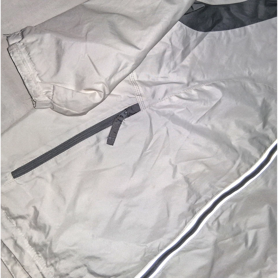 Chaqueta cortavientos ligera North End para hombre blanca gris cremallera completa Foto 3 de 4