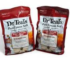 2pk Dr. Teal's Pure Epsom Salt Warm Autumn Comfort Limited Edition 3lb Each