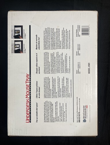 Unter Schreibtisch Maus Tablett Ablagefach Modell # 601 Mikrocomputer - Neu - Bild 2 von 3