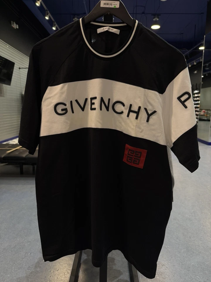 Camiseta Para Hombre Givenchy Paris Negra Blanca 100% Auténtica $850 Minorista, Talla Grande Foto 4 de 4