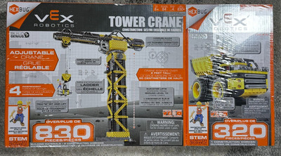 HEX BUG Vex Robotics Dump Truck 320pc & Tower Crane 830pc NEW SEALED BNIB Combo