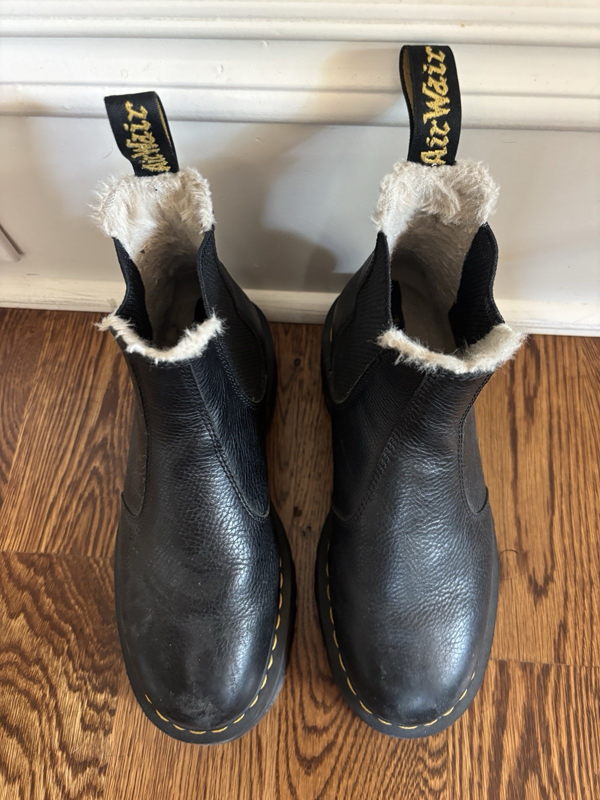 Dr. Martens Docs 2976 Quad Chelsea Black Leather Platform Boots Size 39 EU