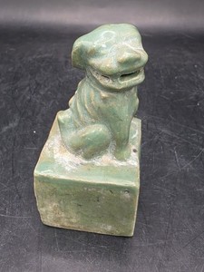 Estate Rare Chinese Foo Dog Porcelain Stamp Seal