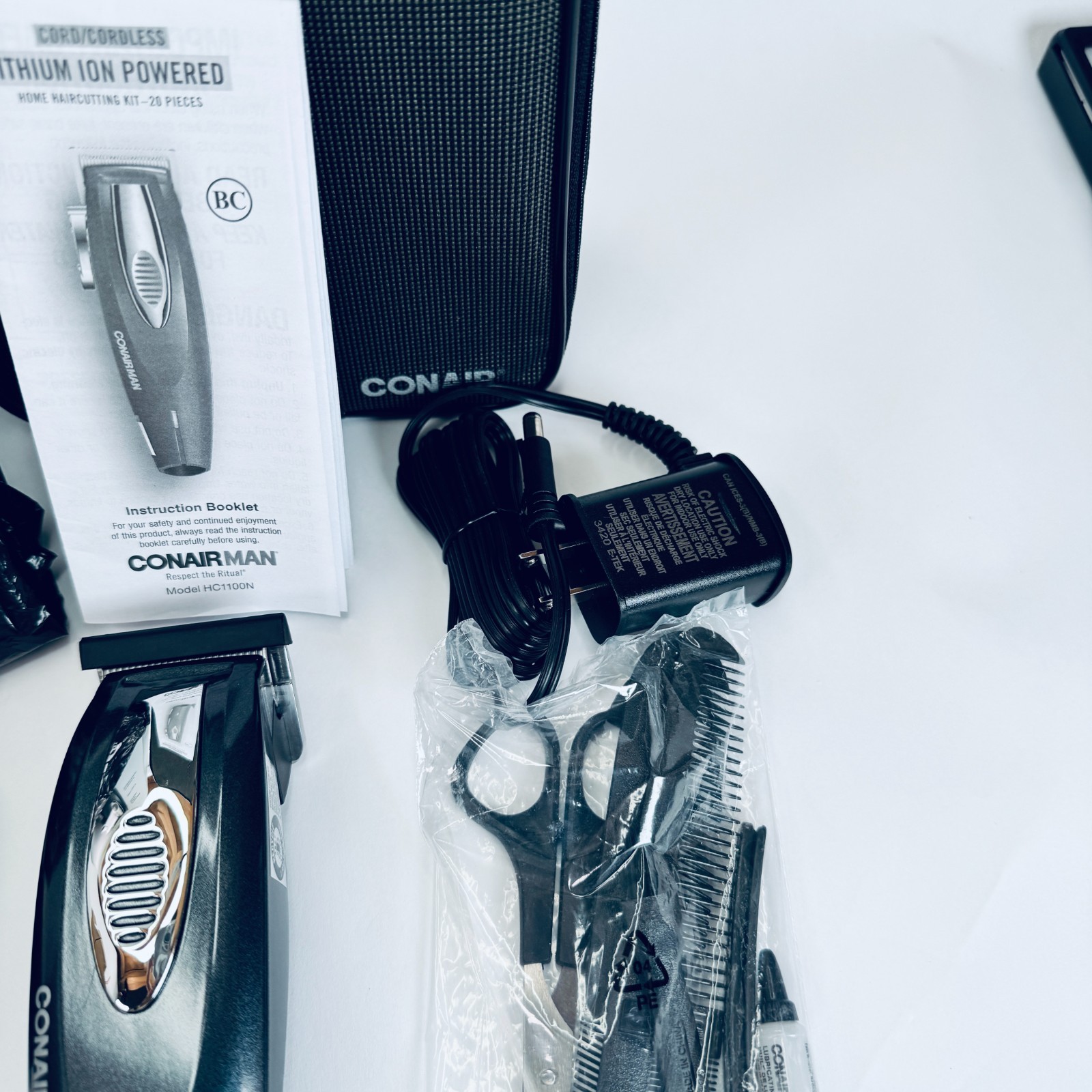 ConairMAN Hair Clippers for Men, 20-Piece Home Hair Cutting Kit with Lithium Ion