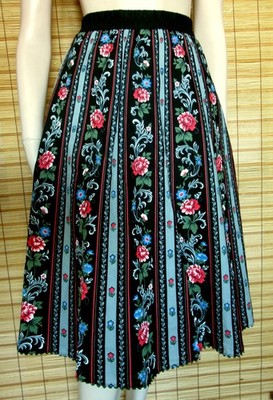 BUNT GEMUSTERTER TRACHTENROCK - COTTON - VINTAGE - CREATION ATELIER GS - GR. XL