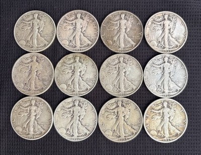 Lot of Random 5 pieces Walking Liberty Half Dollars