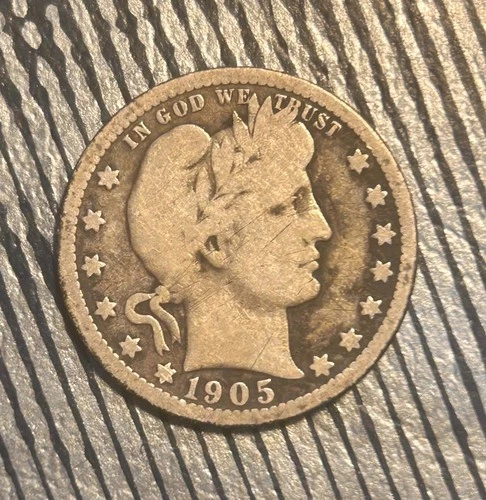 1905 O Barber Quarter - U.S. 25 cents silver coin