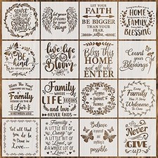 16 Pieces Inspirational Word Stencils Kit Motivational Stencil Reusabl