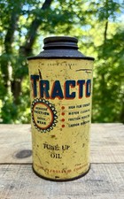 Vintage 1 Qt Union Petroleum Co TRACTO TUNE UP OIL Cone Top Tin Can Advertising
