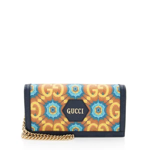 Portefeuille chaîne Gucci GG toile kaléidoscope 100ème anniversaire