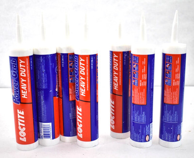 Lot of 7 Loctite Power Grab Heavy Duty Construction Adhesive Cartridges White