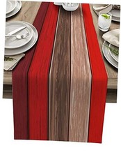 Farmhouse Christmas Table Runners 70 inches Long ,Non-Slip 13X70 Inch Red brown
