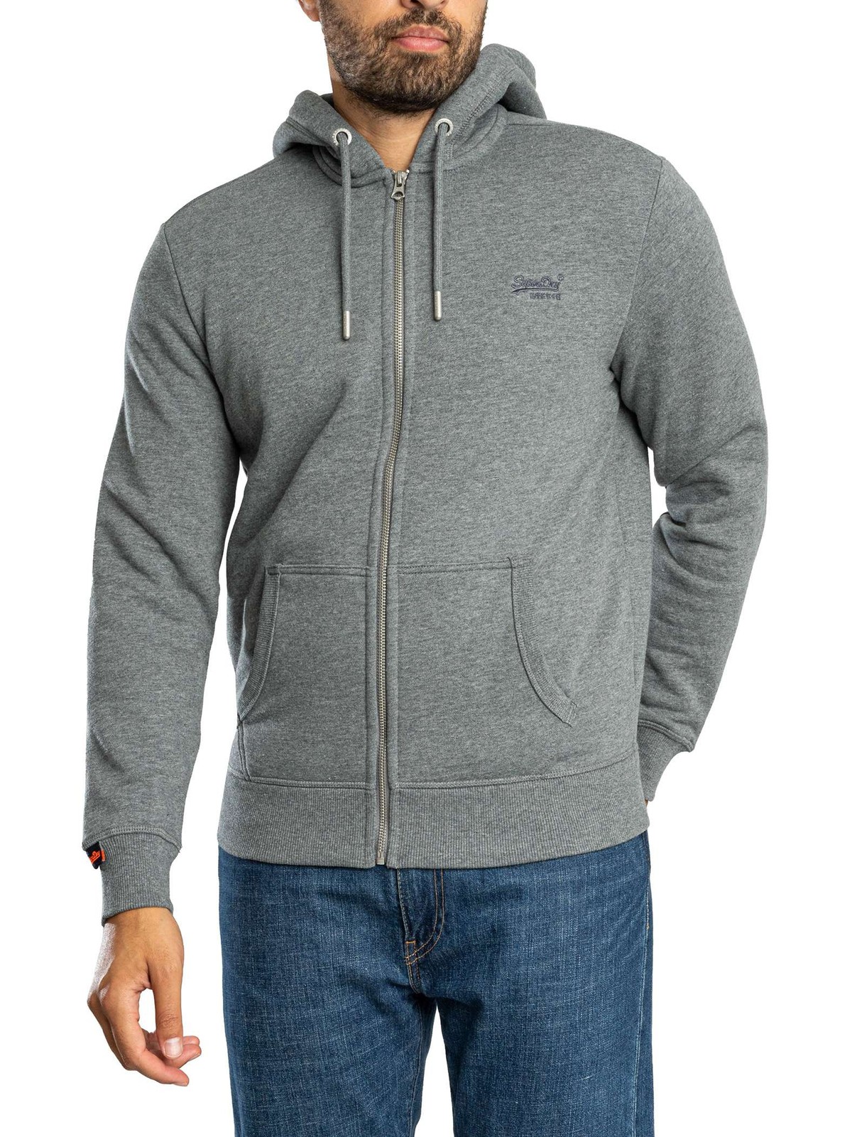 Superdry Gris Zip-Up Hoodie Essential - Image 2