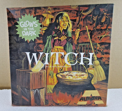 Vintage Aurora Witch Glows in Dark 1/12 Plastic Model Kit Boxed Unbuilt Sealed