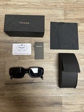 PRADA SPR 17W-F Men's Rectangle Black Lightweight Tinted Sunglasses Authentic.