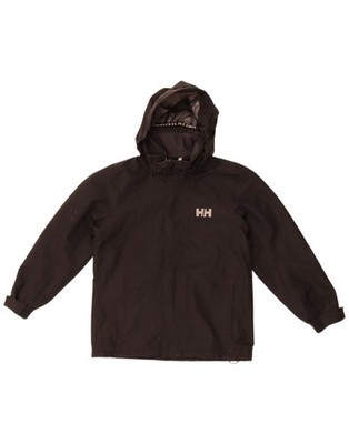 Helly Hansen Jungen Regenjacke mit Kapuze 11-12 Jahre schwarz Polyester NU07