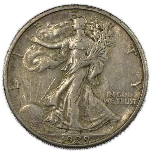 1929-D AU Walking Liberty Half Dollar 50C Silver Almost Uncirculated