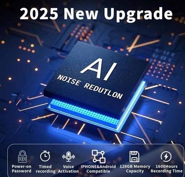 128gb AI Voice Recorder With Screen And Artificial Intelligence Noise Reduction  - Image 2 of 4