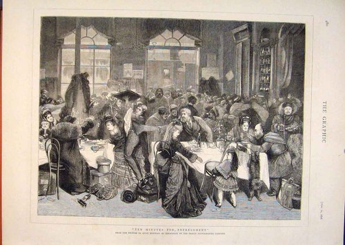 Original Old Antique Print Refreshments Knut Erkwall Berlin 1876 19th