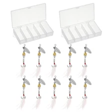 10Pcs Trout Lures Rooster Tail Fishing Lures Trout Spinner Bait 1/8oz Silver