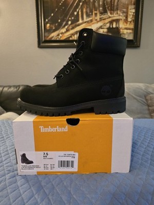 Timberland Premium 6 Inch Waterproof Boots Mens Black Nubuck Size 7.5
