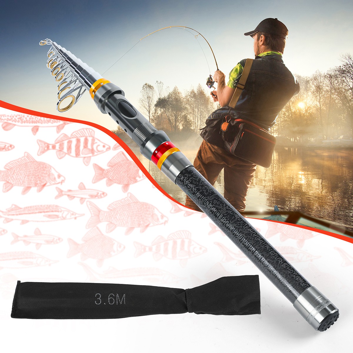 best telescopic fishing rods 2021 Telescopic Fishing Rod Collapsible Fishing Pole Outdoor Sport Ultralight  Carbon