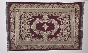 1:12 Scale Dollhouse Miniature Persian style  Carpet, Burgundy & Gold