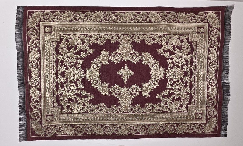 1:12 Scale Dollhouse Miniature Persian style  Carpet, Burgundy & Gold