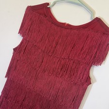 BABEYOND Red Flapper Fringe Dress 1920s Gatsby Style Sleeveless Tiered Mini Dres