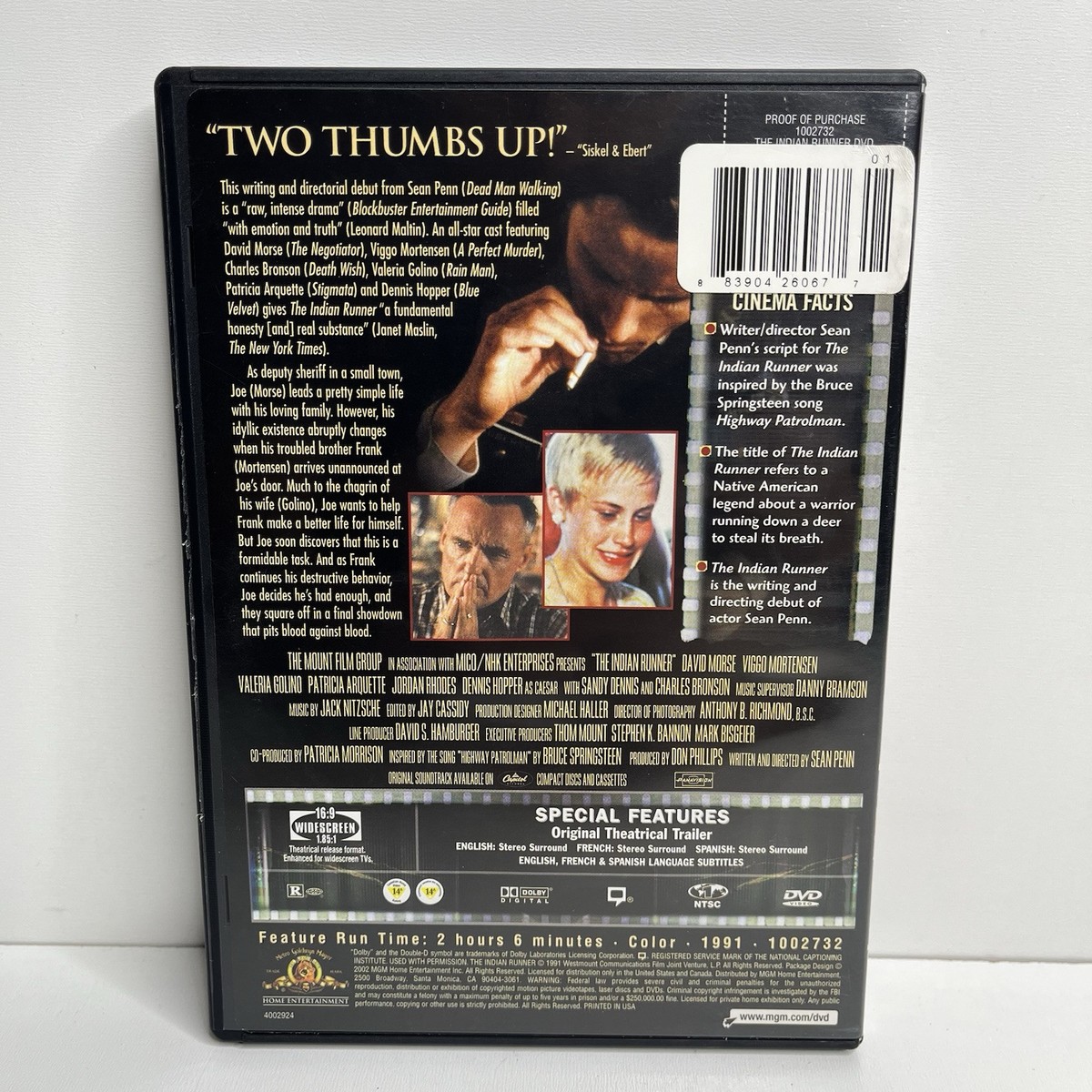 The Indian Runner DVD 1991 Dennis Hopper Like New OOP | eBay