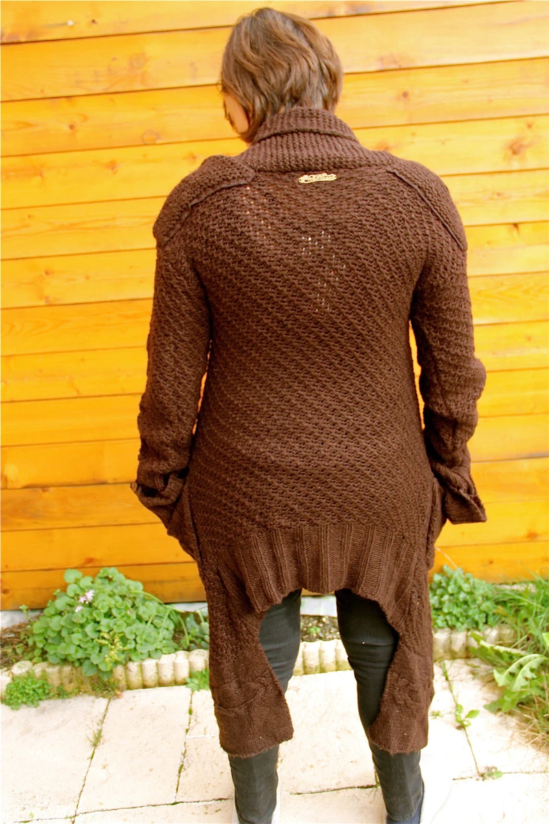 manteau gilet laine marron MC PLANET T 38 neuf tiquette HAUT DE