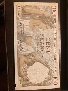France 100 Francs Banknote 1942 Excellent