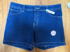 girls jean midi shorts size 12 adj. waist NWT Faded Glory