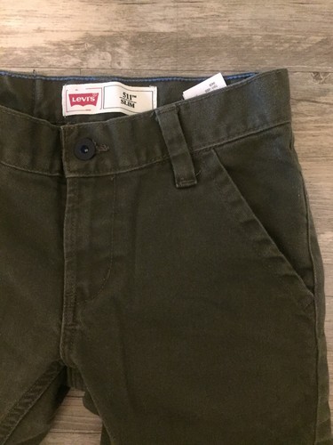 Boys Levis 511 Slim Green Khaki Size 10 Reg W25 L25 Great For Boy Scout Uniform - Picture 3 of 8